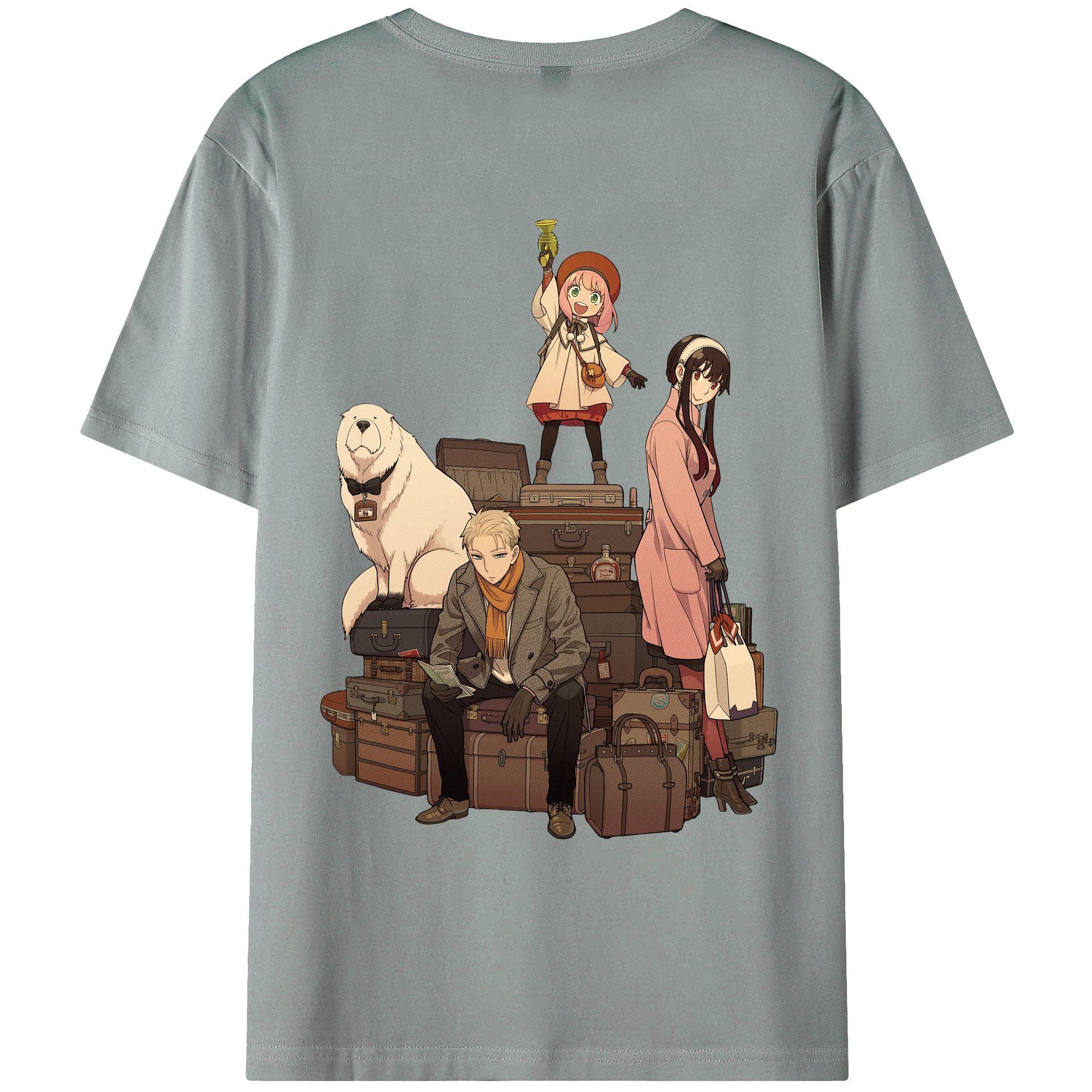 （画像用） SPY×FAMILY间谍家家酒 綿100％ メンズ半袖Tシャツ（バックプリント） 通気性